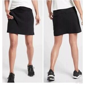Athleta Soho Skort Size 8 Black Athletic Tennis Golf Activewear Sport Skirt